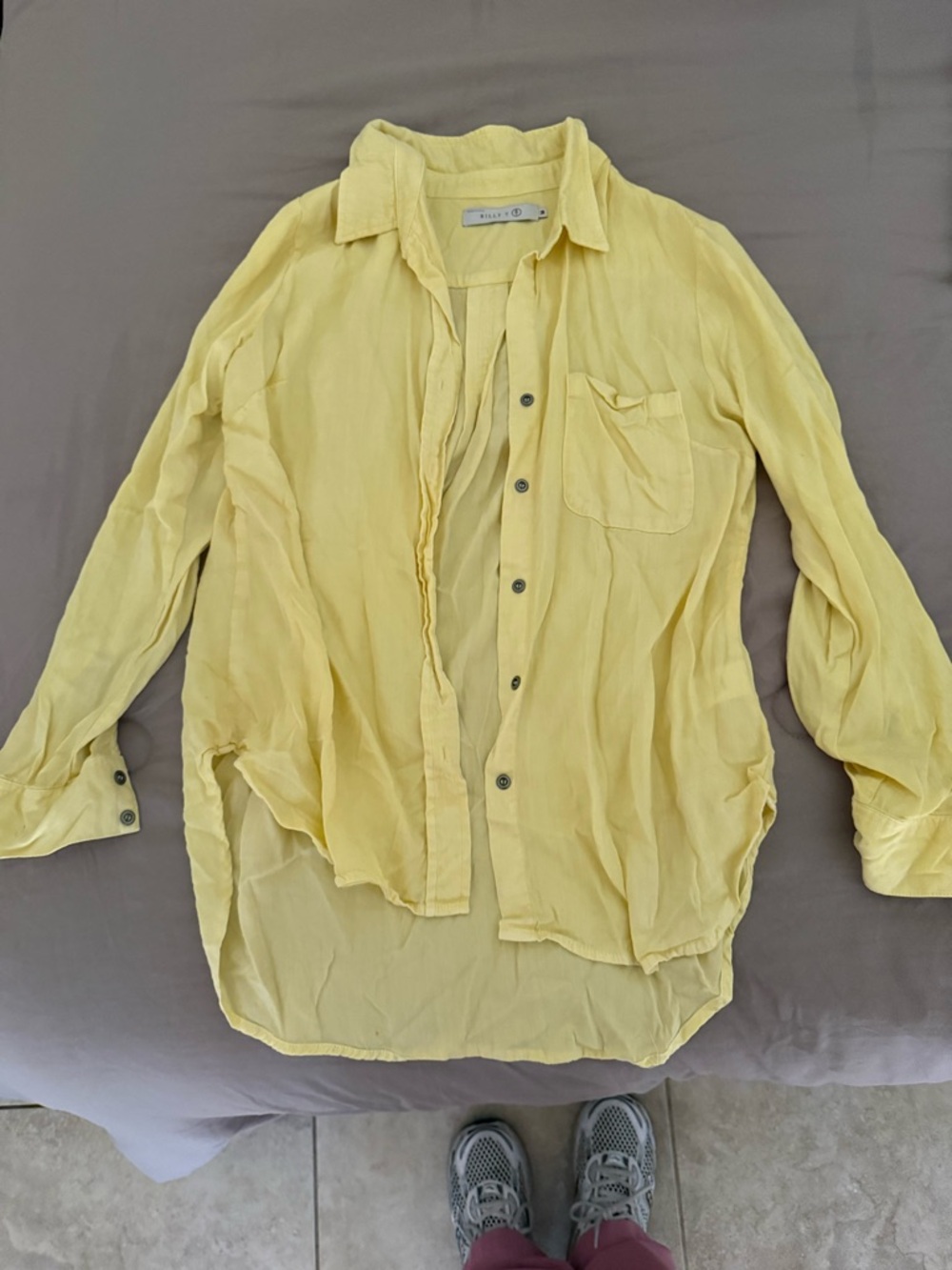 Pale yellow button down